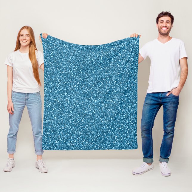 Boston Blue Glitter Fleece Blanket (In Situ)