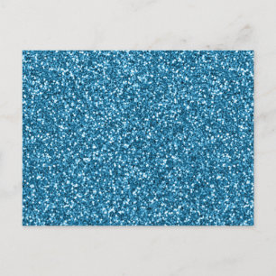 Boston Blue Glitter Postcard