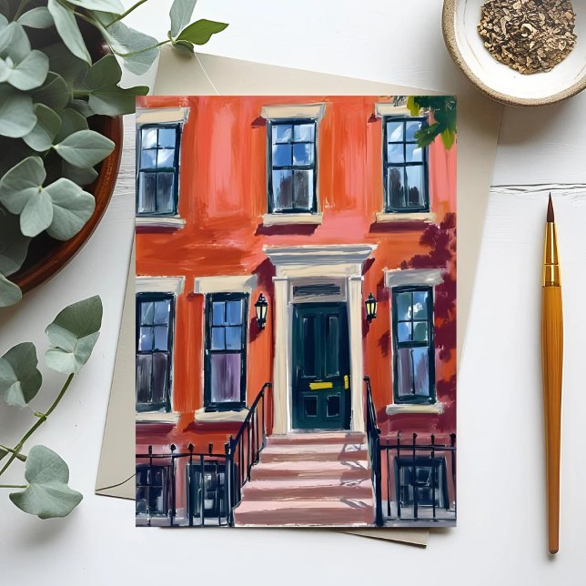 Boston Brownstones Massachusetts Watercolor Postcard (Creator Uploaded)