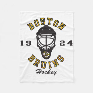 Boston Bruins Hockey Mask Gray Officially Licensed Fleece Blanket