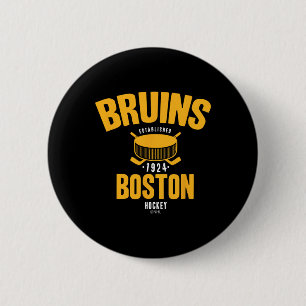 Boston Bruins Hockey Puck Black Officially License 6 Cm Round Badge