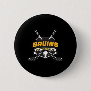 Boston Bruins Hockey Sticks Gray Officially Licens 6 Cm Round Badge