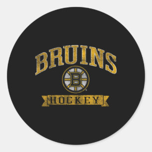 Boston Bruins Vintage Hockey Dark Heather  Classic Round Sticker
