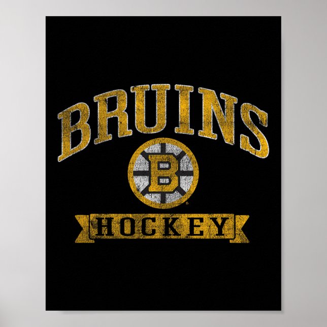 Boston Bruins Vintage Hockey Dark Heather Nhl  Poster (Front)