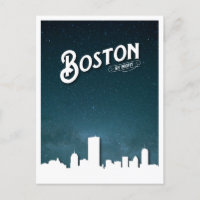 Boston by Night Skyline - Boston, Massachusetts, U