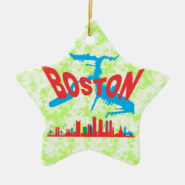 Boston Ceramic Tree Decoration (Front)
