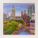 Boston City Buildings Massachusetts USA Jigsaw Puzzle<br><div class="desc">This scenic jigsaw puzzle features the historical old buildings with the modern skyscrapers in the background in Boston,  Massachusetts,  USA #travel #adventure #boston #city #usa #unitedstates #massachusetts #buildings #building #architecture #travel #adventure #cityscape #skyline #skyscrapers #sunset #colorful #landscape #jigsaw #puzzle #jigsawpuzzle #gifts #gift #fun #stockingstuffers #games #reflections</div>