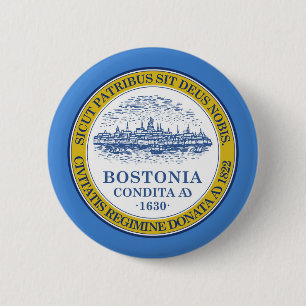 Boston city flag 6 cm round badge