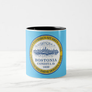 Boston city flag Two-Tone coffee mug
