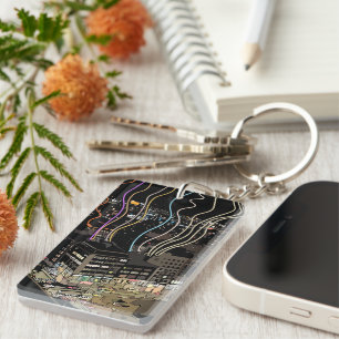 Boston City Lights Key Ring