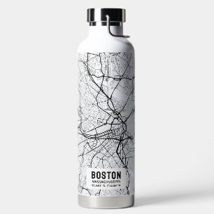 Boston City Map Water Bottle