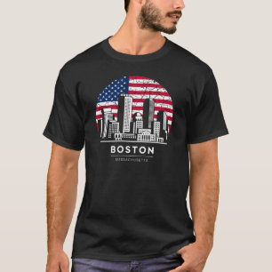 Boston City Massachusetts Flag T-Shirt