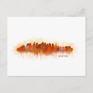Boston City Massachusetts skyline v3 Postcard