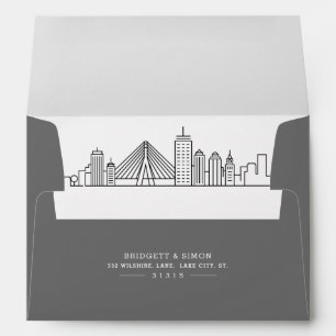 Boston City Modern Deco   Skyline Reveal Envelope