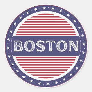 Boston City Pride Emblem – American Identity Classic Round Sticker