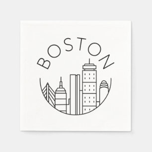 Boston City Skyline, boston ma skyline Napkin