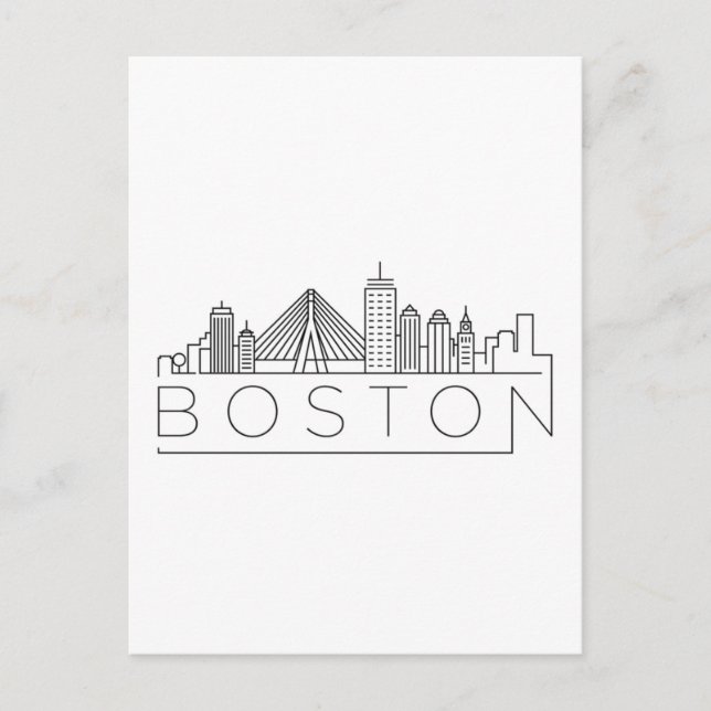 Boston City Skyline, boston ma skyline Postcard (Front)