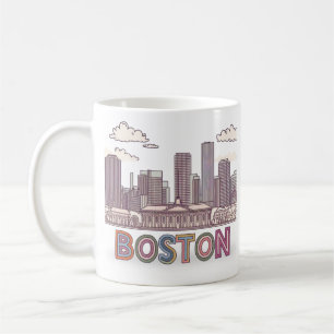 Boston City Skyline, Boston Ma Us Skyline Coffee Mug