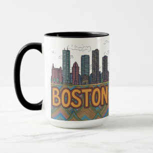 Boston City Skyline, Boston Ma Us Skyline Mug