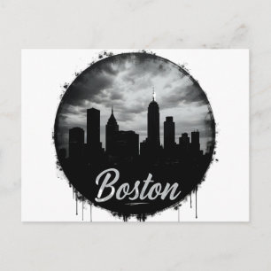 Boston City Skyline – Modern Minimalist Cityscape Postcard