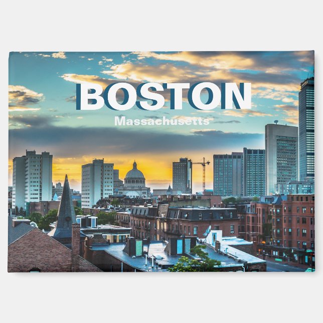 Boston City Skyline Souvnir Magnet (Front)