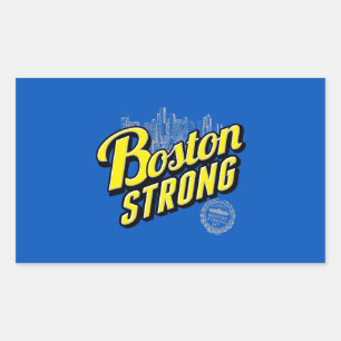 Boston City Strong Remembers on Blue Rectangular Sticker