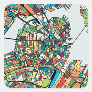 Boston City USA Square Sticker