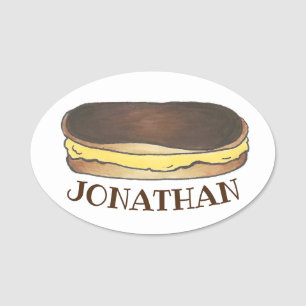 Boston Cream Eclair French Pastry Bakery Dessert Name Tag
