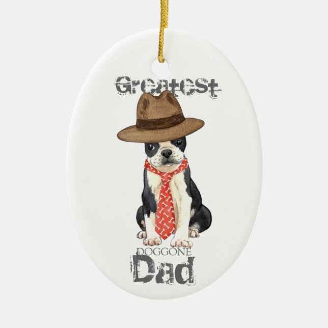 Boston Dad Ceramic Ornament (Front)
