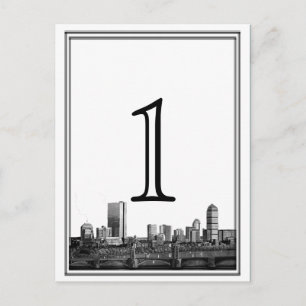 Boston Destination Wedding Table Number Postcard