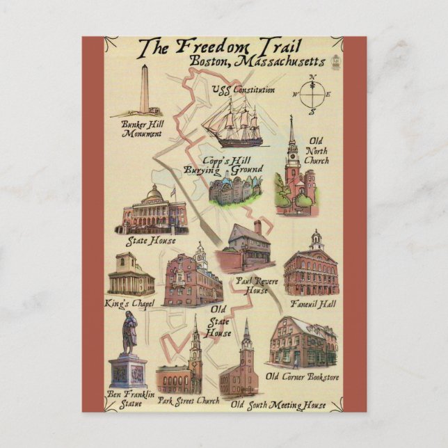 Boston Freedom Trail Postcard (Front)