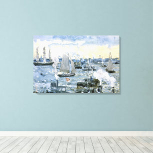 Boston Harbor, fine art painting, Canvas Print