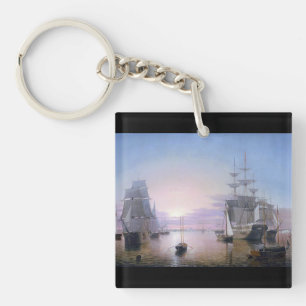 Boston Harbour 1850 Key Ring