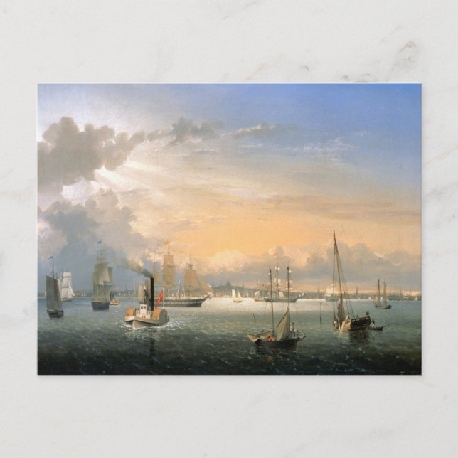 Boston Harbour 1854 Postcard (Front)