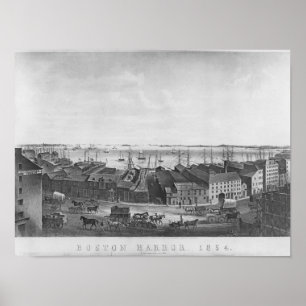 Boston Harbour, 1854 Poster