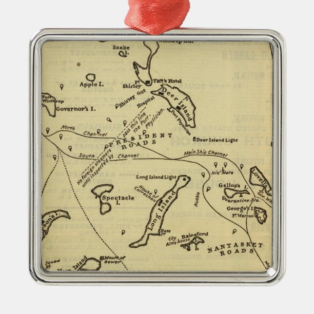 Boston Harbour 2 Metal Tree Decoration (Front)