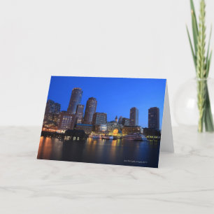 Boston Harbour and skyline.  Boston is one of the Card