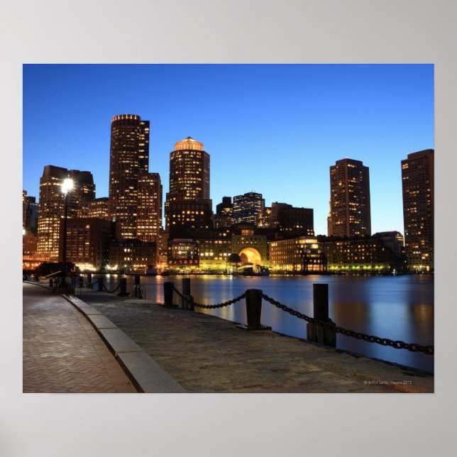 Boston Harbour and skyline.  Boston is one of the Poster (Front)