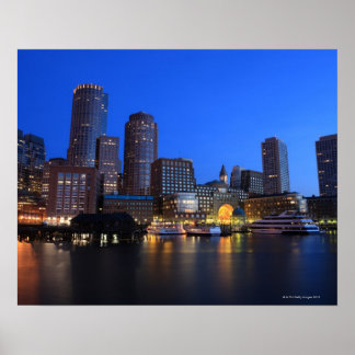Boston Harbour and skyline. Boston is one of the Poster