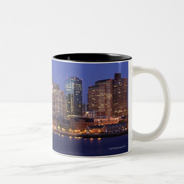 Boston Harbour and skyline.  Boston is one of the Two-Tone Coffee Mug (Right)