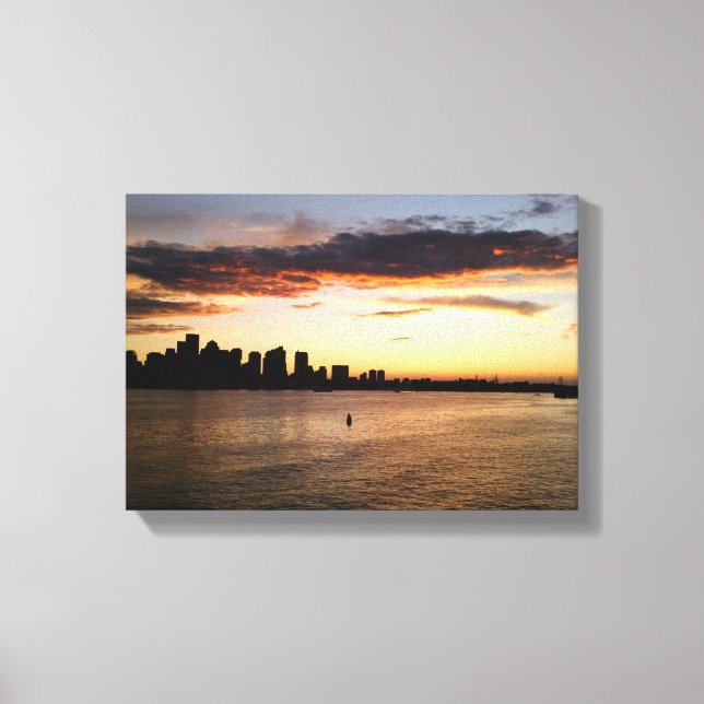 Boston Harbour at Sunset Canvas Print (Front)