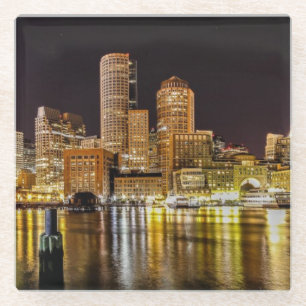 Boston Harbour Glass Coaster