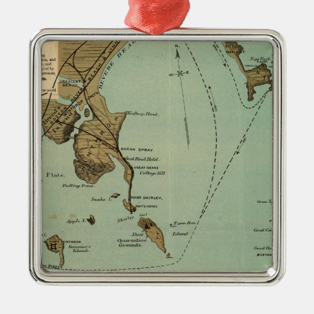 Boston Harbour Metal Tree Decoration (Front)