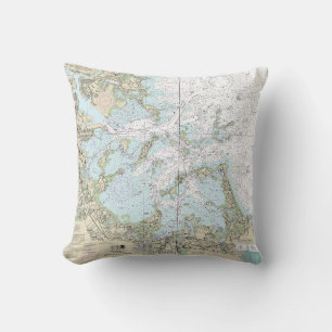 Boston Harbour Nautical Chart 13270 Cushion