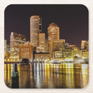 Boston Harbour Square Paper Coaster