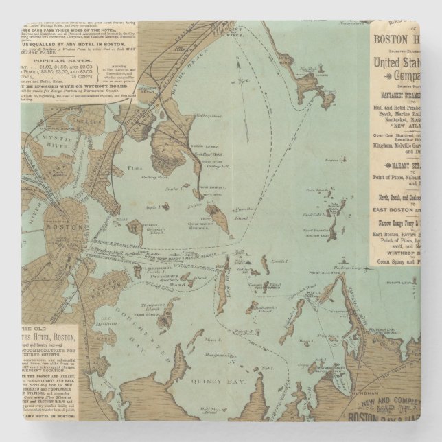 Boston Harbour Stone Coaster (Front)