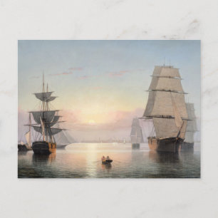 Boston Harbour, Sunset by Fitz Henry Lane Postcard