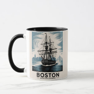 Boston Harbour USS Constitution Vintage Tall Ship Mug