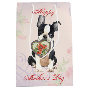Boston Heart Mum Medium Gift Bag