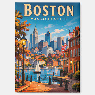 Boston Historic Waterfront and Skyline Magnet